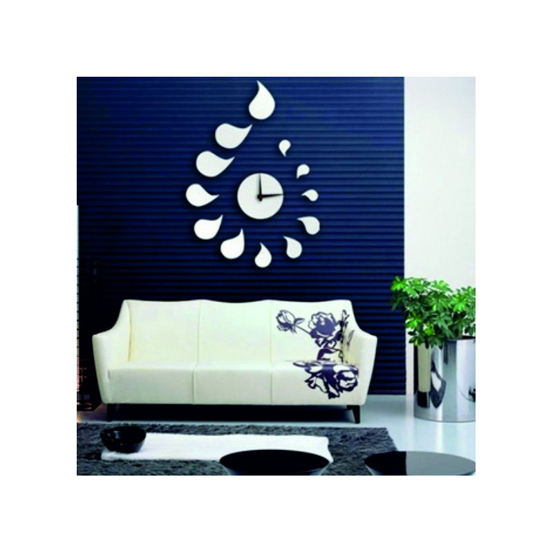 Nalepovacie nástenné hodiny kvapka DIY ROZMARIN