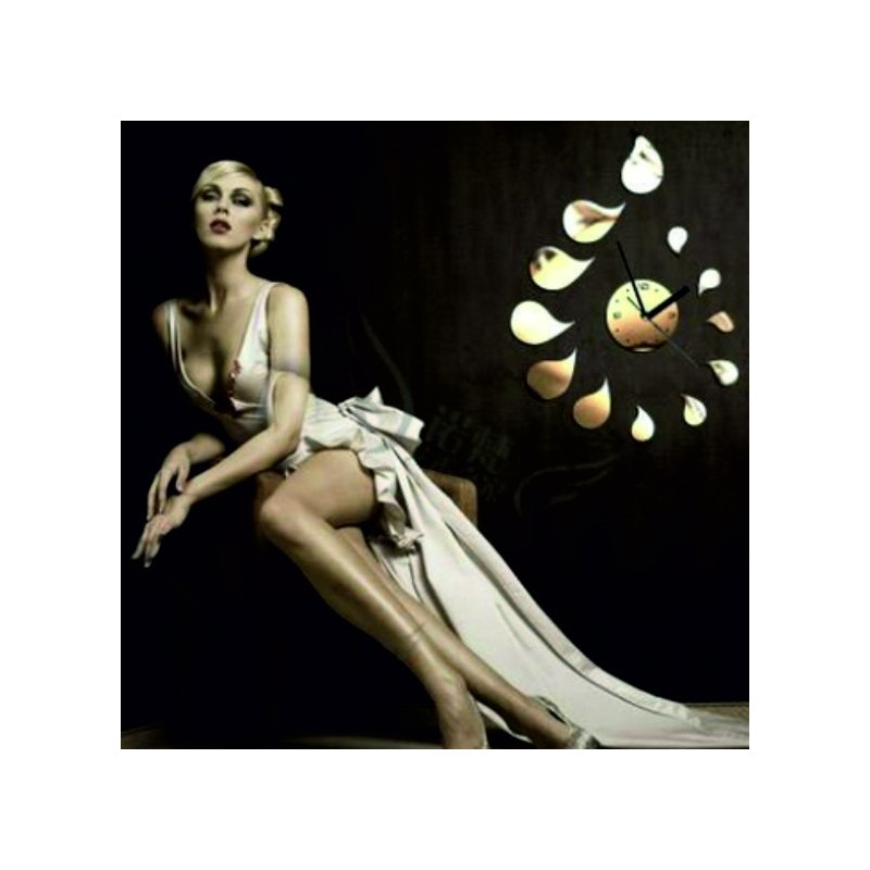 Nalepovacie nástenné hodiny kvapka DIY ROZMARIN