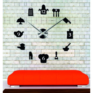 Sentop - large modern wall clock sticking to the kitchen...