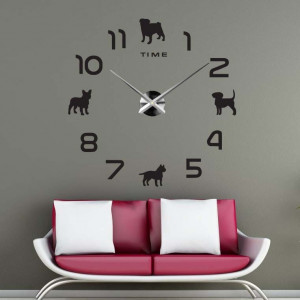 Sentop - DIY Wall clock dog and black SZ069