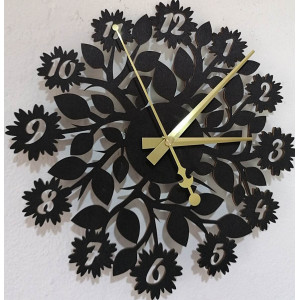 Sentop - nástenné hodiny z drevenej preglejky kvety...