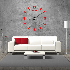 Stylesa Nástenné hodiny do obývačky MOBILO P038 farba i červená