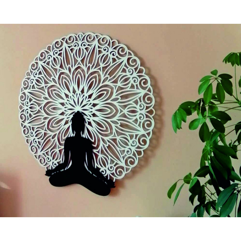 Sentop - Mandala 3D image on the wall of Buddha mandala color design