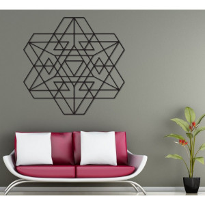Stylesa Geometric painting on a wall of wooden plywood