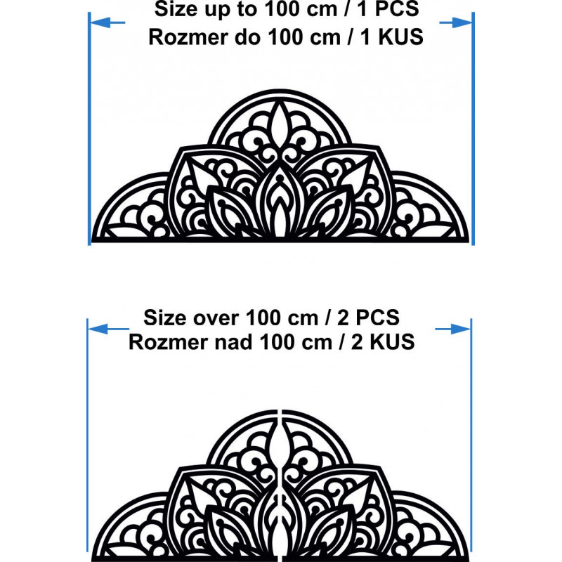 Drevený obraz na stenu polovičná mandala - BOHEMIA
