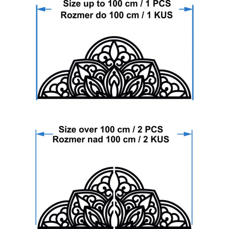 Drevený obraz na stenu polovičná mandala - BOHEMIA