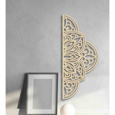 Drevený obraz na stenu polovičná mandala - BOHEMIA