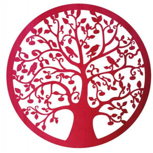 Drevený obraz so stromom a vtákmi - HOJNISŤ 2