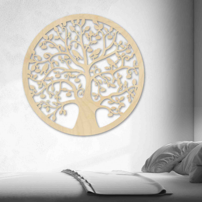 Drevený obraz so stromom a vtákmi - HOJNISŤ