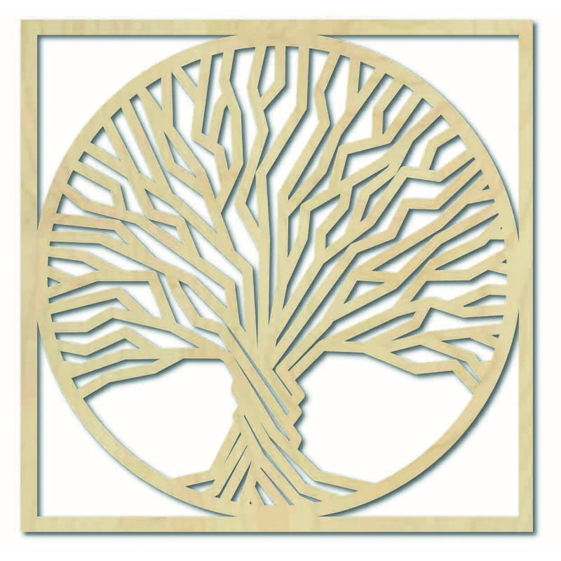 Drevený obraz na stenu strom v ráme