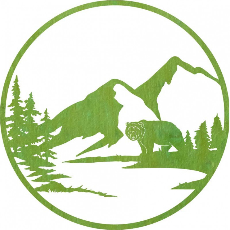 Drevený obraz na stenu silueta medveďa -...