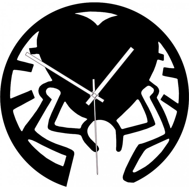 Drevené hodiny - láska na pleciach čierne aj...