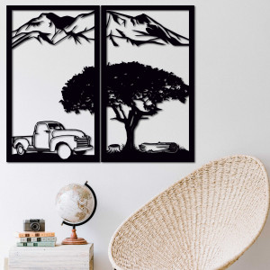 Vyrezávaný dvojdielny obraz na stenu príroda - BULISA