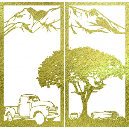 Vyrezávaný dvojdielny obraz na stenu príroda - BULISA