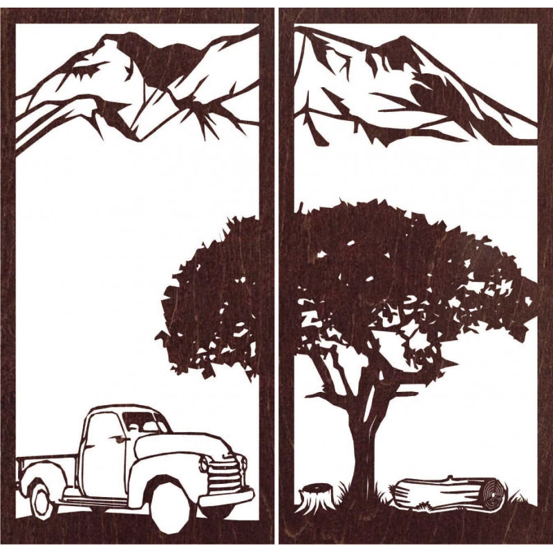 Vyrezávaný dvojdielny obraz na stenu príroda -...