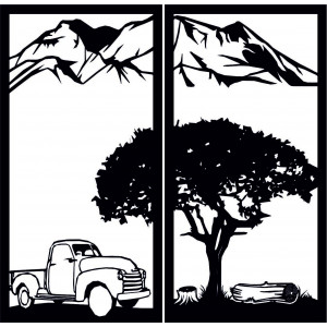 Vyrezávaný dvojdielny obraz na stenu príroda - BULISA 2