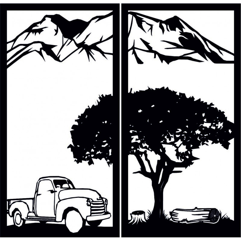 Vyrezávaný dvojdielny obraz na stenu príroda -...