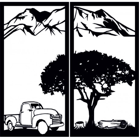 Vyrezávaný dvojdielny obraz na stenu príroda - BULISA