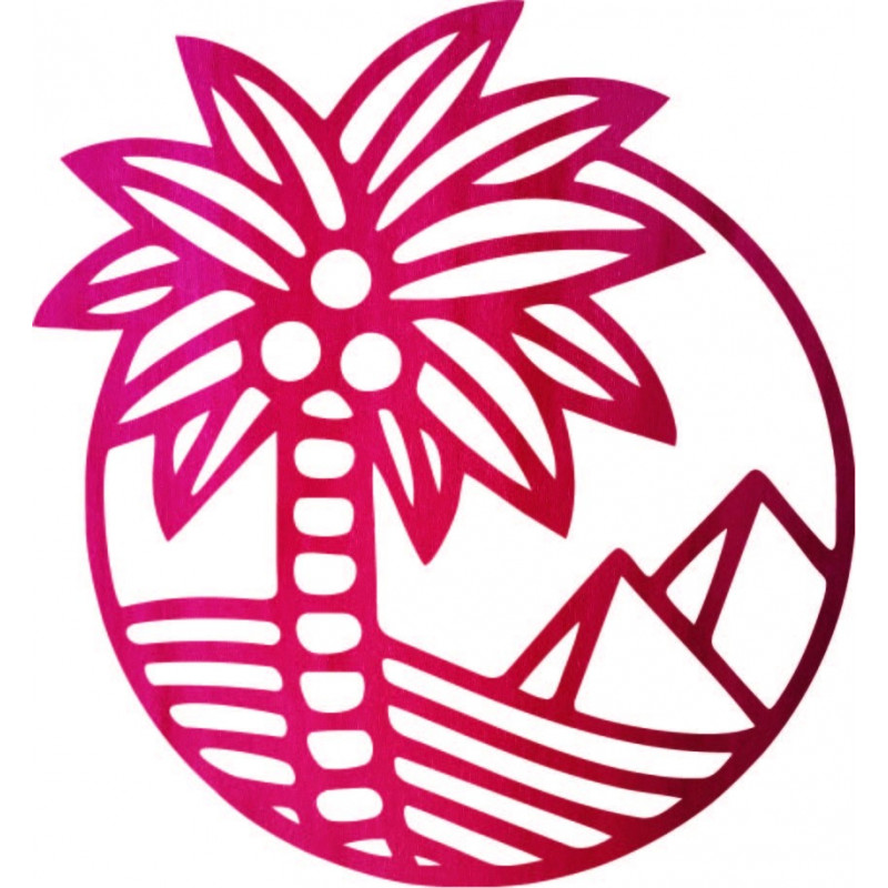 Drevený obraz na stenu palma na pláži - MALLAWI