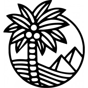 Drevený obraz na stenu palma na pláži - MALLAWI 2