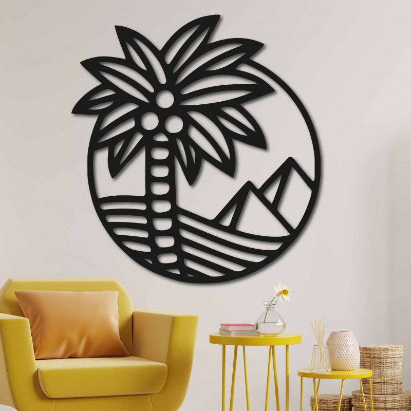 Drevený obraz na stenu palma na pláži - MALLAWI | SENTOP