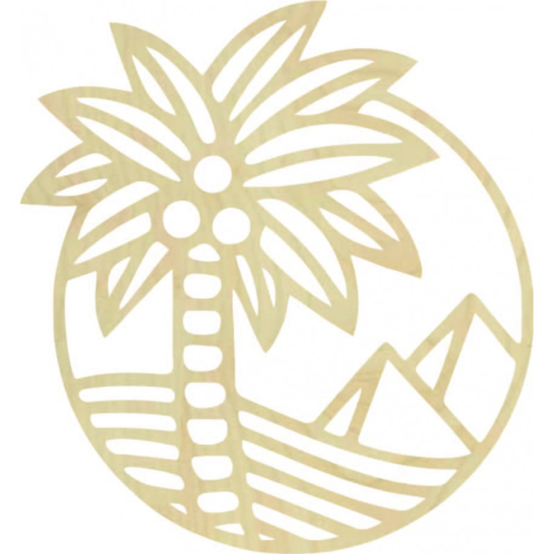 Drevený obraz na stenu palma na pláži - MALLAWI