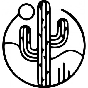 Drevený obraz na stenu kaktus so slnkom - MONK 2