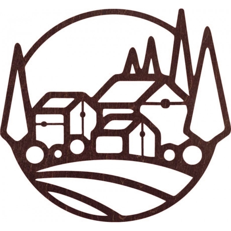 Drevený obraz na stenu domčeky - MOLDE