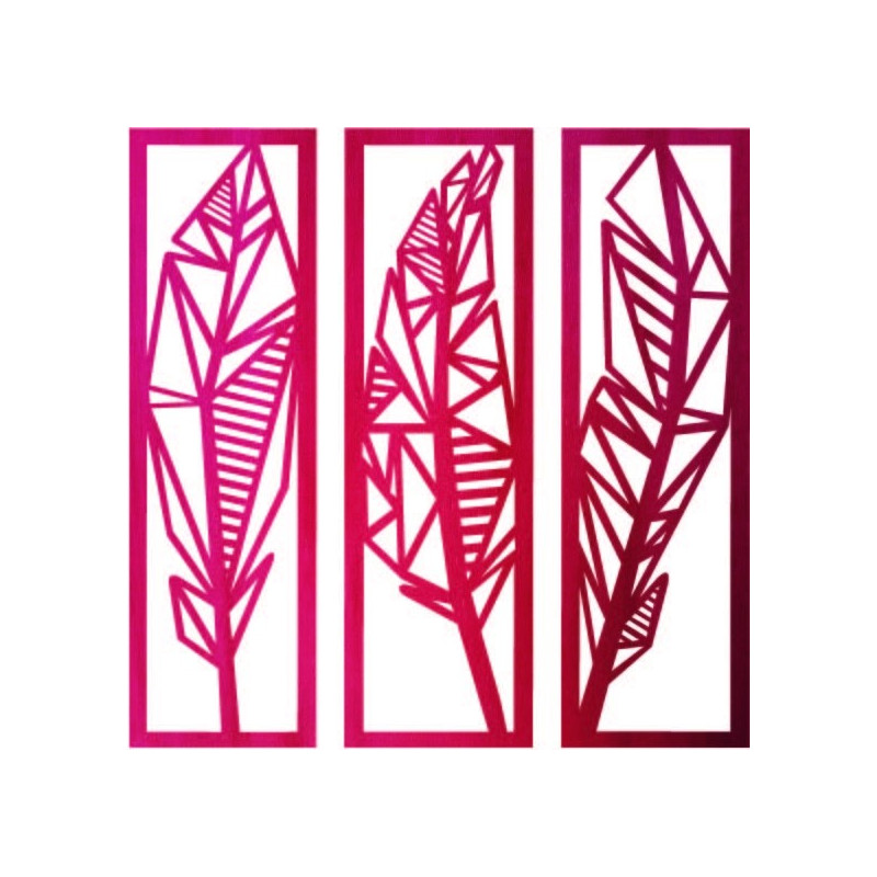 Moderný trojdielny obraz banánové listy - MUSACEAE