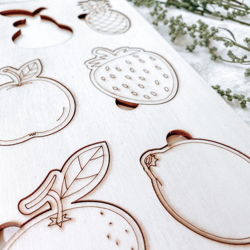 Drevená montessori vkladačka pre deti - OVOCIE...