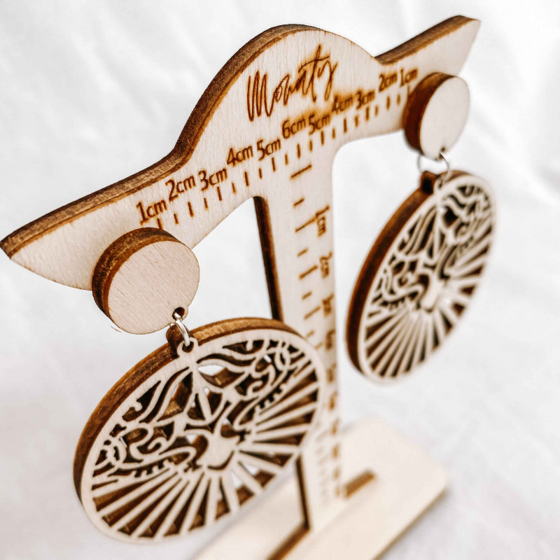 Drevené prírodné visiace náušnice LILIEN -...