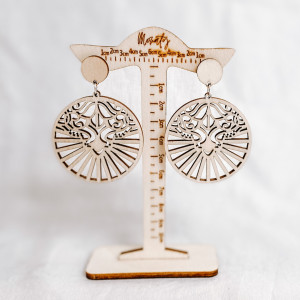 Drevené prírodné visiace náušnice LILIEN - MONATY |... 2