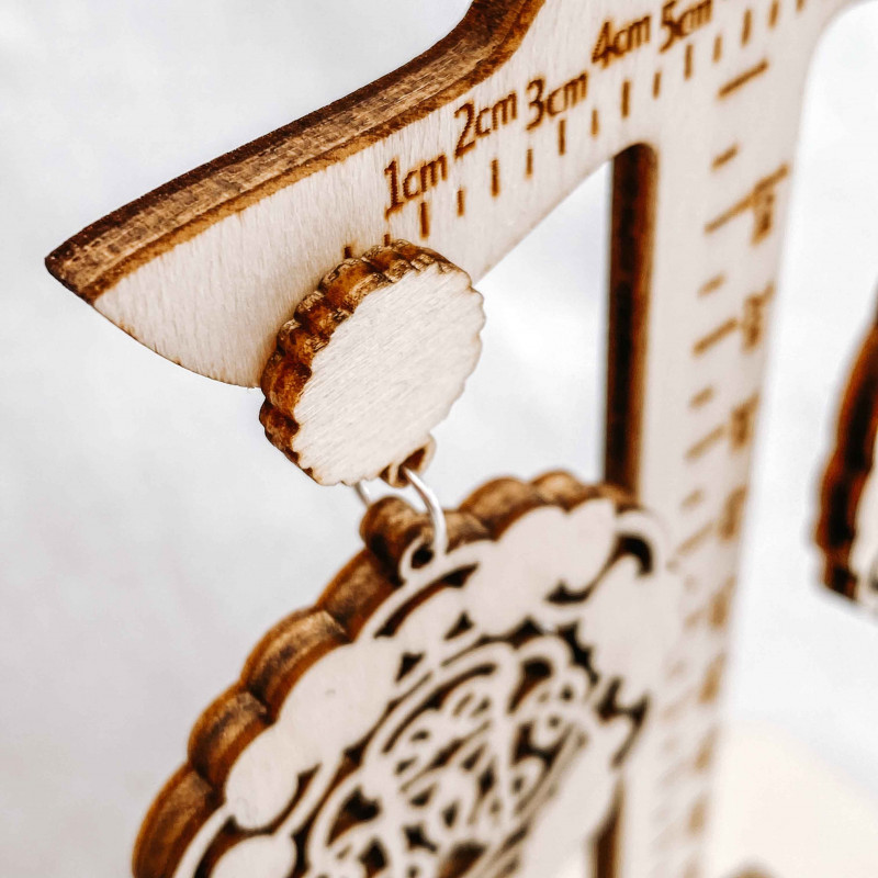 Drevené prírodné visiace náušnice AURORA -...