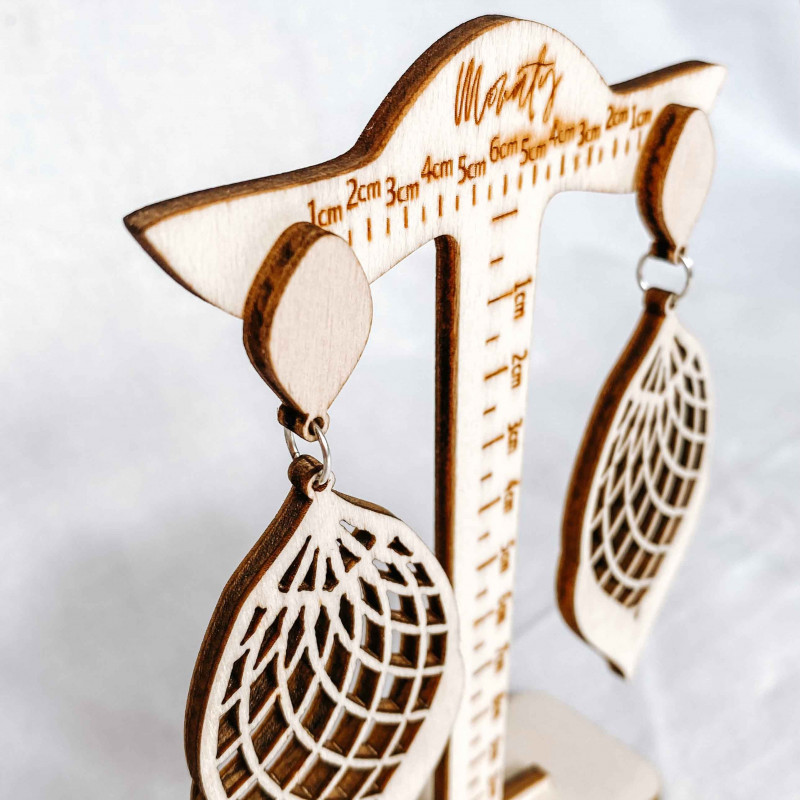 Drevené prírodné visiace náušnice MELLIFLUOUS |...