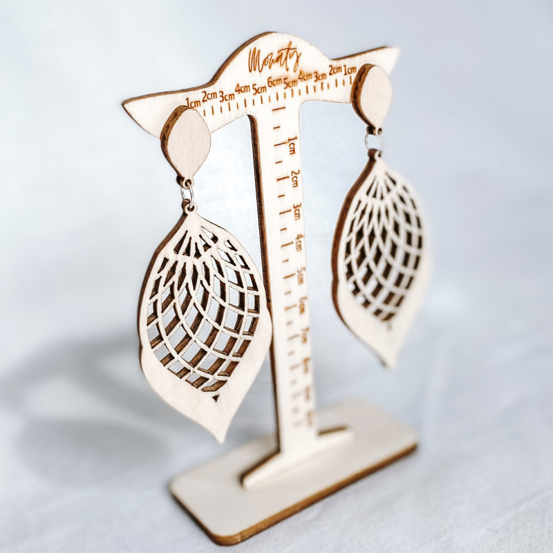 Drevené prírodné visiace náušnice MELLIFLUOUS |...