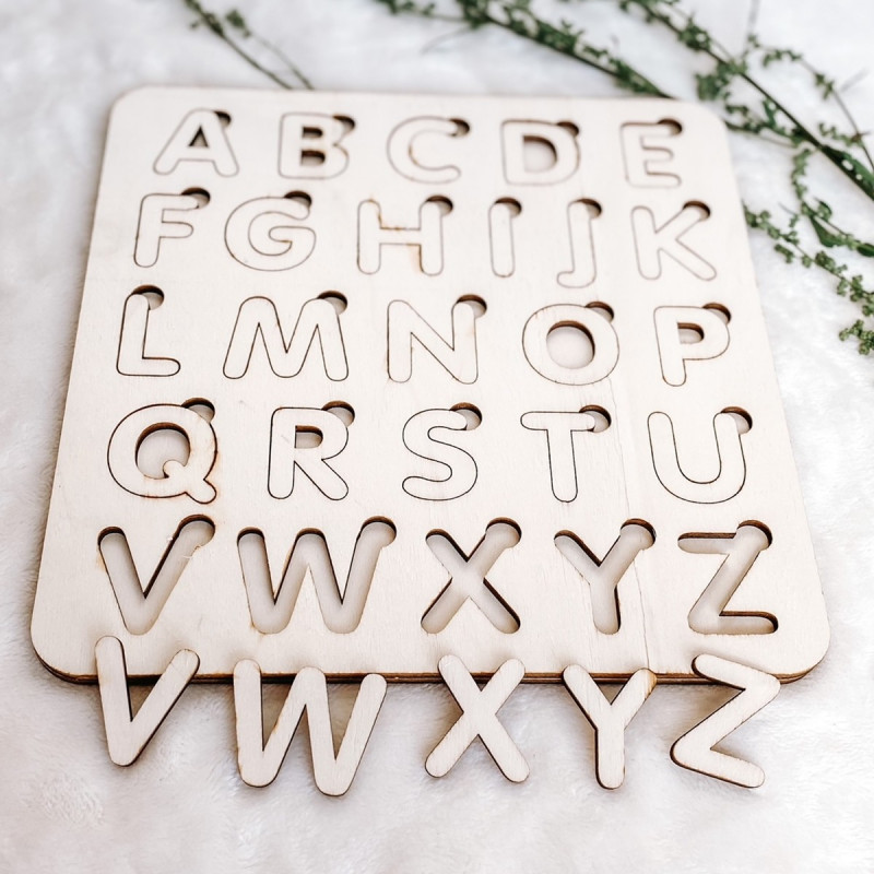 Drevená montessori vkladačka pre deti - ABECEDA...