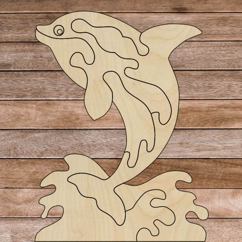 Drevená montessori zmyslová pomôcka - Delfín |...