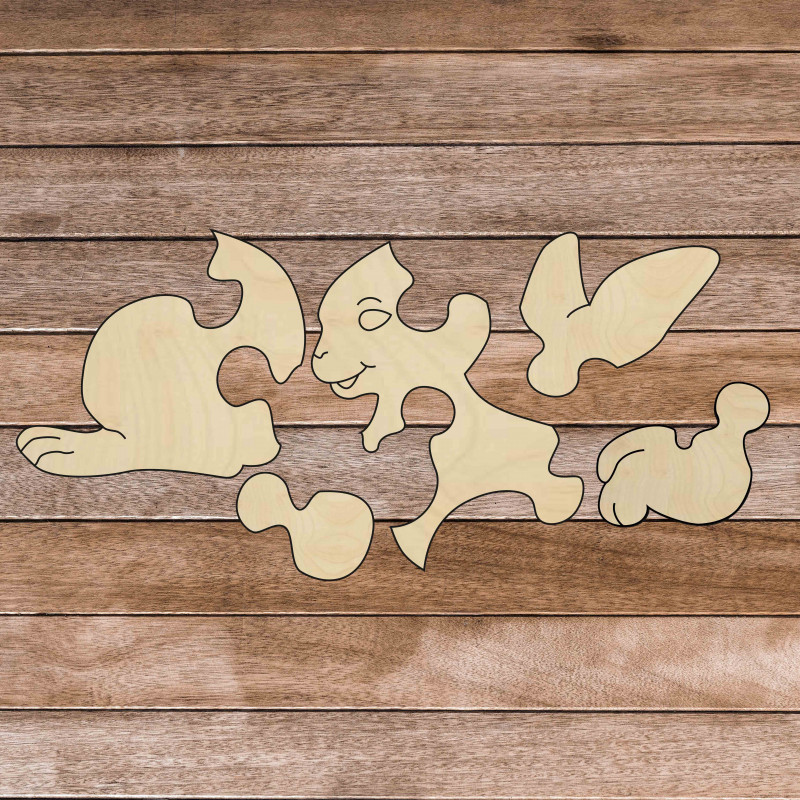 Drevené montessori edukačné puzzle - Zajačik |...