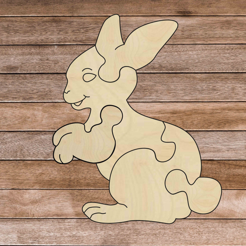 Drevené montessori edukačné puzzle - Zajačik | SENTOP H020 Topoľ