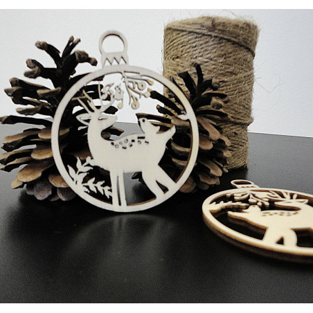 Jelenček vianočná ozdoba z dreva, rozmer: 79x90 mm PR0009