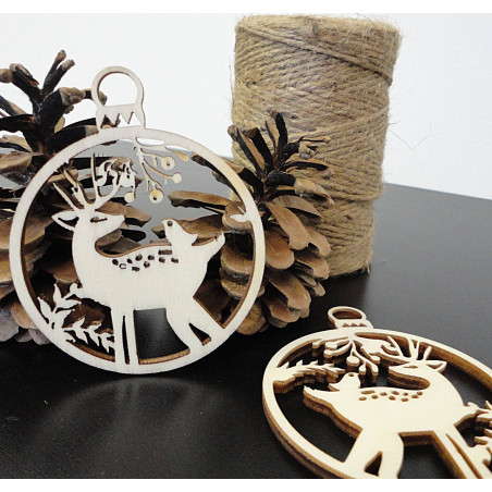 Jelenček vianočná ozdoba z dreva, rozmer: 79x90 mm PR0009