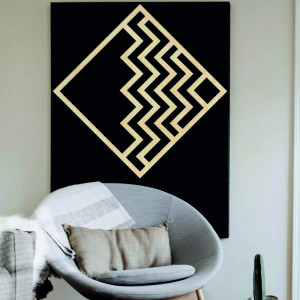 Modern painting on the wall - wooden decoration square...