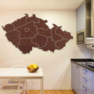 Wooden wall map Czech Republic - 14 pieces | SENTOP