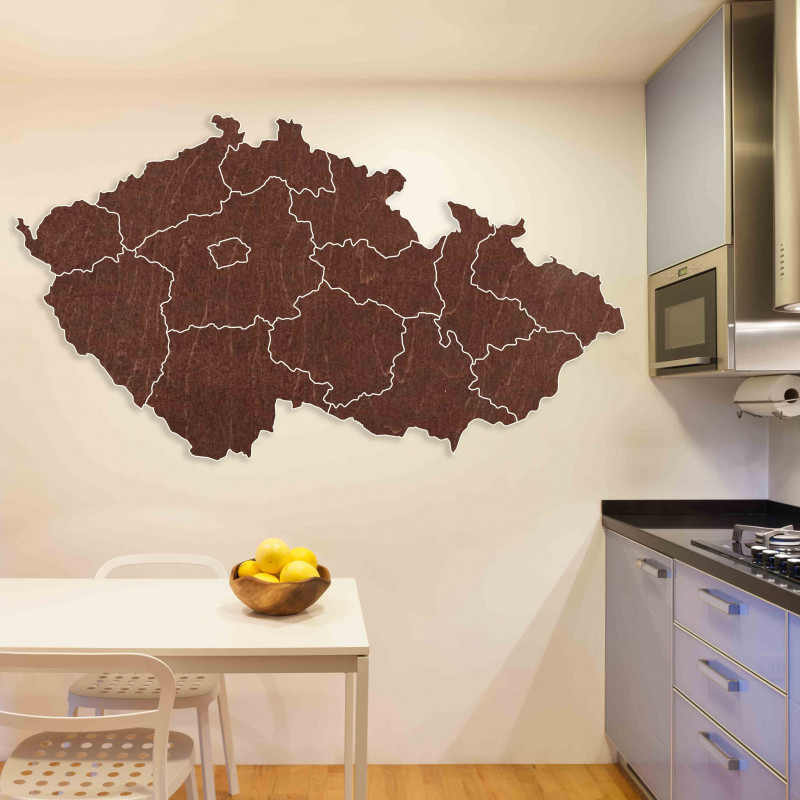 Drevená nástenná mapa Česká republika | 14...