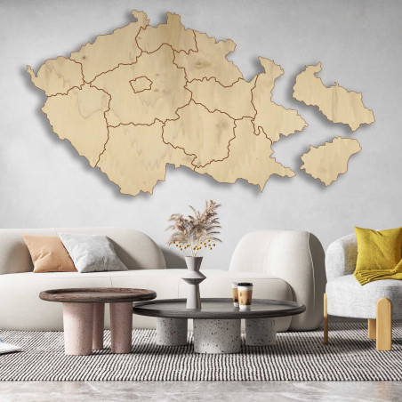 Puzzle drevená nástenná mapa Česká republika