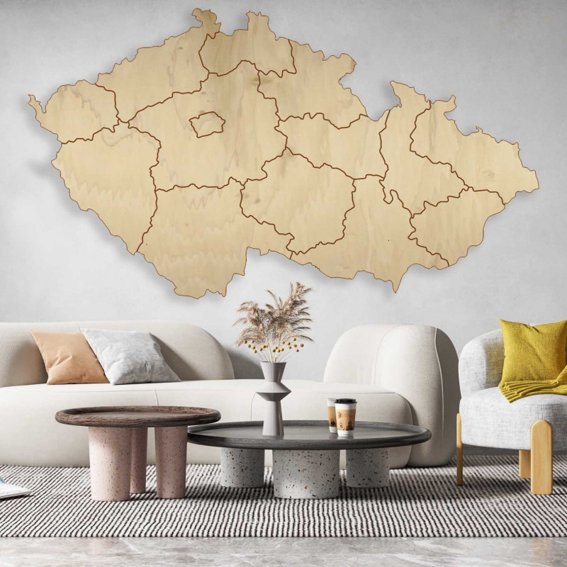 Puzzle drevená nástenná mapa Česká republika