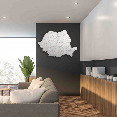 Drevená mapa na stenu Rumunsko - ROMA