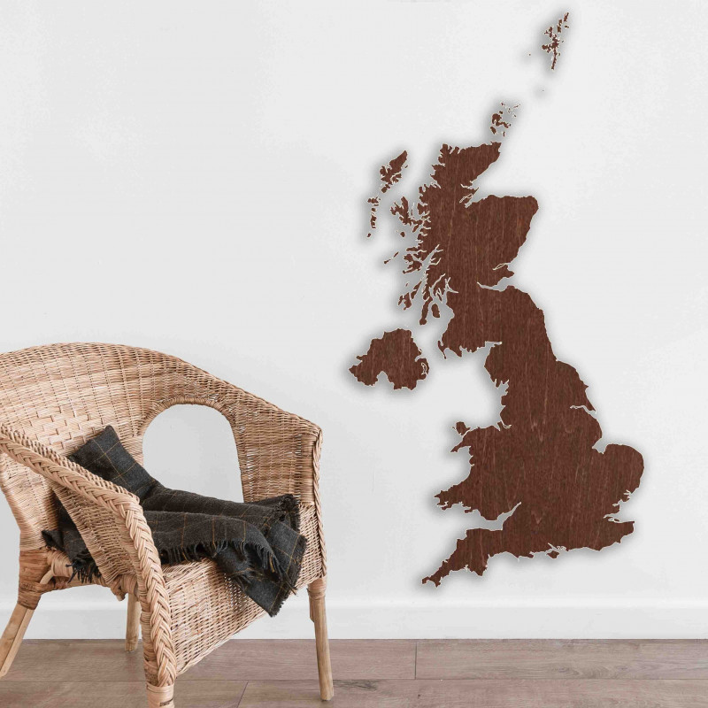 Drevená mapa na stenu Spojené kráľovstvo | SENTOP M007