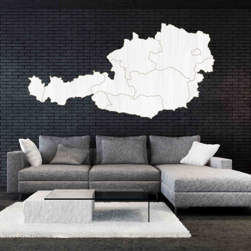 Drevená mapa na stenu Rakúsko - 10 ks | SENTOP...