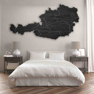 Wooden map on the wall of...